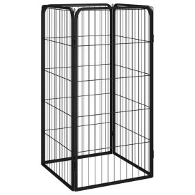 Dog Playpen Black Powder-coated Steel 19.7 x 39.4 in Dog Playpen