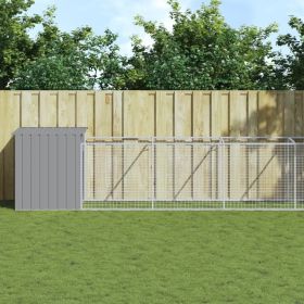 Dog House Light Grey Galvanized Steel Large Heavy Duty