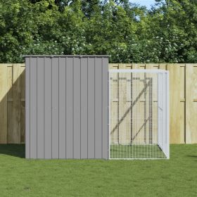 Dog House Light grey Galvanized steel Large Durable Dog House (Color: Gray)